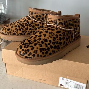 Never worn mini Leopard Ugg boots